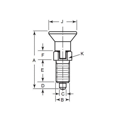 1082352 | PLIT-040-080-100-43-LKP-S3F (Each) --- Indexing Pull Knob Plungers - M8 Fine - 8x1mm - 43 mm - 2.7 N - Stainless Steel 303 Similar to A2, 304, 18-8 Plunger