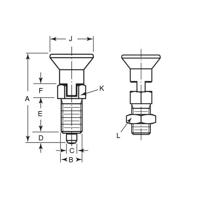 1069689 | PLIT-030-060-075-32-LKPN-S3 --- Plungers - M6.0x0.75 (6.0mm) x 31.5 mm x 0.5 N