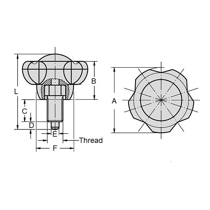 1111779 | PLIT-080-158C-63-LH --- Plungers - 5/8-11 UNC (15.875mm) x 22.1 mm x 63 mm