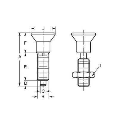 1083699 | PLIT-040-080-100-39-KPUN-S3 --- Plungers - M8x1 (8.0mm) x 38.5 mm x 2.7 N