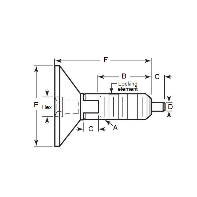 1072969 | PLST-064C-102-HXCL-018 --- Plungers - 1/4-20 UNC (6.35mm) x 10.2 mm x 4.5 N