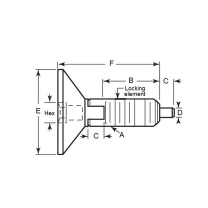 1078580 | PLST-079C-135-HXCL-027 --- Spring Plungers - 5/16-18 UNC (7.94mm) x 13.5 mm x 4.5 N