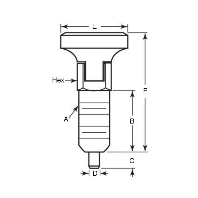 1068240 | PLST-060-130-HSL-002 --- Spring Plungers - M6 (6x1mm) x 13 mm x 0.5 N