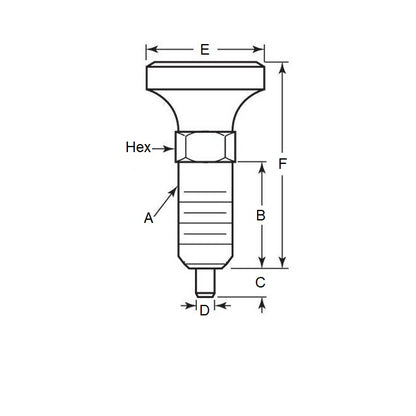 1087907 | PLST-095C-191-HCLK-009 --- Spring Plungers - 3/8-16 UNC (9.53mm) x 19.1 mm x 1.1 N