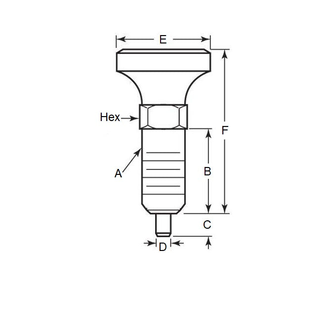 1087909 | PLST-095C-191-HC-009 --- Spring Plungers - 3/8-16 UNC (9.53mm) x 19.1 mm x 1.1 N