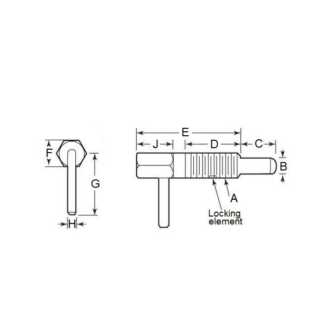 1112469 | PLST-159C-445-HLASL-022 (125 Pcs) --- Spring Plungers - 5/8-11 UNC (15.88mm) x 44.5 mm x 4.5 N