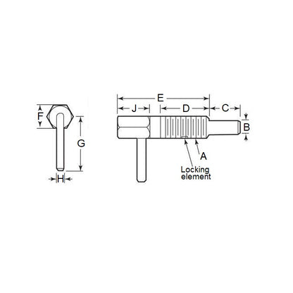 1112227 | PLST-159C-286-HLPSL-011 (125 Pcs) --- Spring Plungers - 5/8-11 UNC (15.88mm) x 28.6 mm x 3.3 N