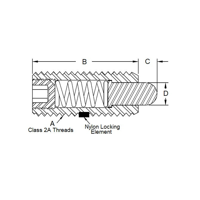 1056765 | PLST-042C-111-C-021 --- Spring Plungers - 8-32 UNC (4.17mm) x 11.1 mm x 6.7 N