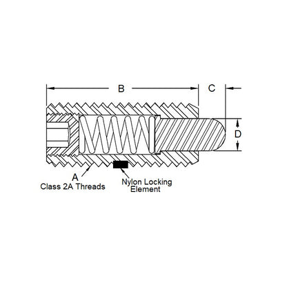 1056767 | PLST-042C-111-C-021 --- Spring Plungers - 8-32 UNC (4.17mm) x 11.1 mm x 6.7 N