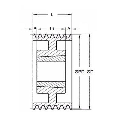 1182452 | PPV-J-085-QJA --- Poly V Pulleys - 85.09 mm x 6 x 85.85