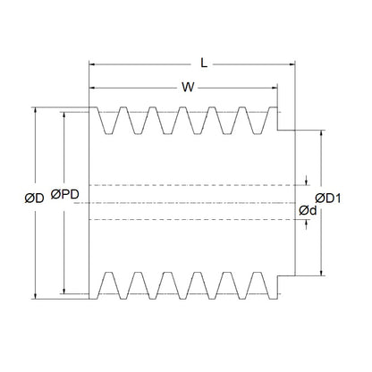 1158905 | PPV-J-046-06-0191 --- Pulleys - 45.72 mm x 6 mm x 46.48