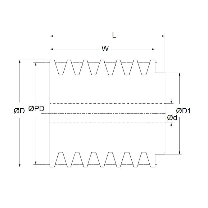 1151140 | PPV-J-038-06-0127 (Each) --- Poly V Pulleys - 38.1x6 mm - 38.86 J Section - Steel Pulley