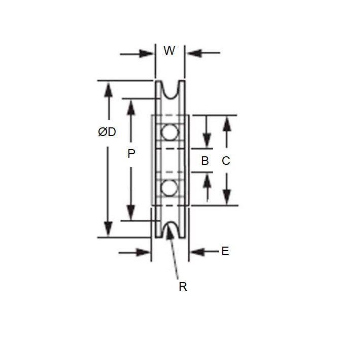 1002578 | PUI008-0159-032-N-BB --- Pulleys - 0.79 mm x 15.875 mm x 3.175 mm