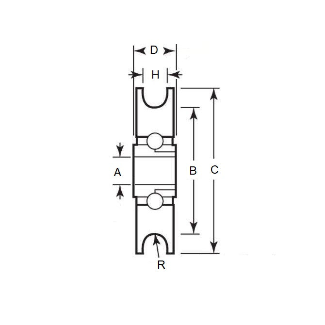 1050716 | PUI032-0254-048-ZB-RS (25 Pcs) --- U Groove Idler Pulleys - 3.18 mm x 25.4 mm x 4.763 mm