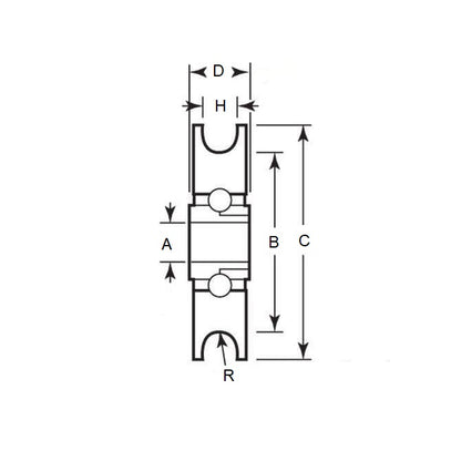 1050716 | PUI032-0254-048-ZB-RS (25 Pcs) --- U Groove Idler Pulleys - 3.18 mm x 25.4 mm x 4.763 mm