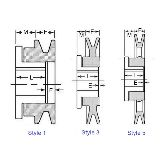 1176147 | MSKMBL31RS (Each) --- Vee Pulleys - 71.12 mm 1B 23.02 mm B or 5L - Cast Iron Pulley