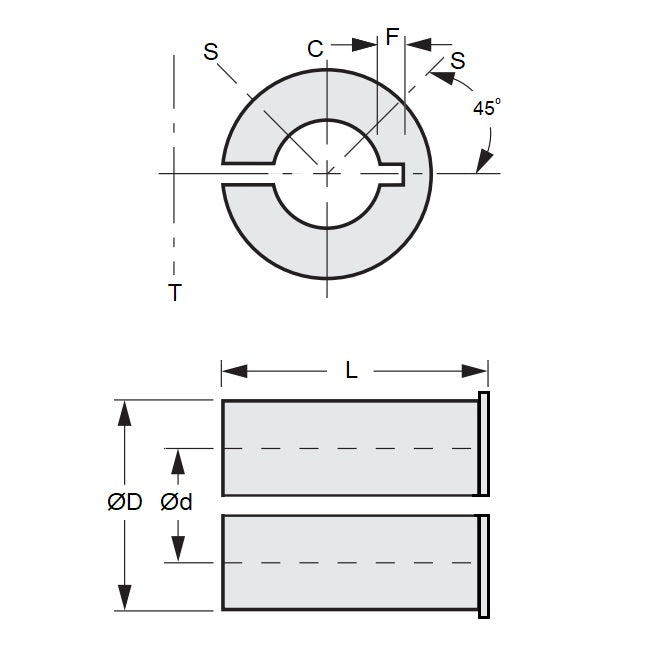 1061817 | RB-050-032-F-043-B (2 Pcs) --- Bore Reducers - 5 mm x 3.18 mm x 4.3 mm