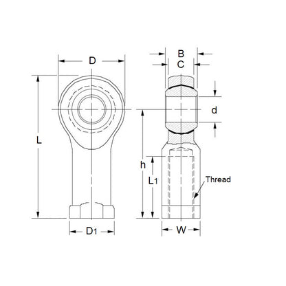 1074854 | REF-064-L-PP-A --- Rod - 6.35 mm x 42.85 mm 1/4-28 UNF Left