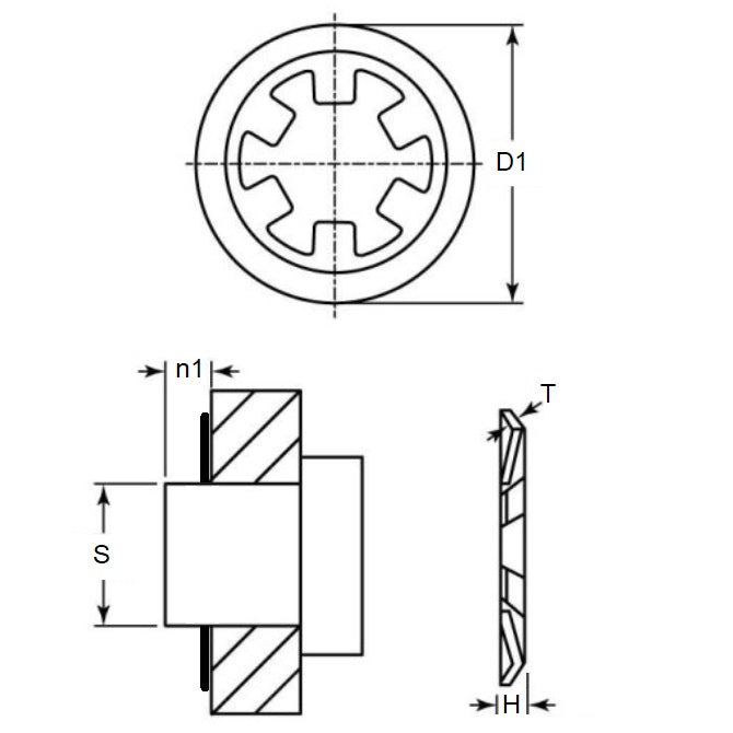 1111002 | RPO-158-160-C (50 Pcs) --- Push On Retaining Rings - 15.75 mm x 16 mm x 24.16 mm