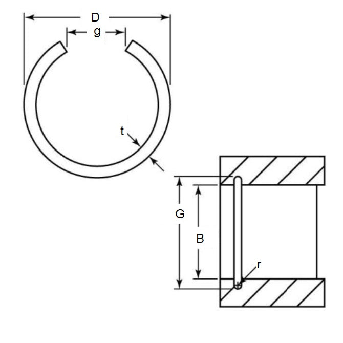 1090668 | WRI-0100-RD (50 Pcs) --- Circlips - 10 mm x 0.8 mm x 10.9 mm