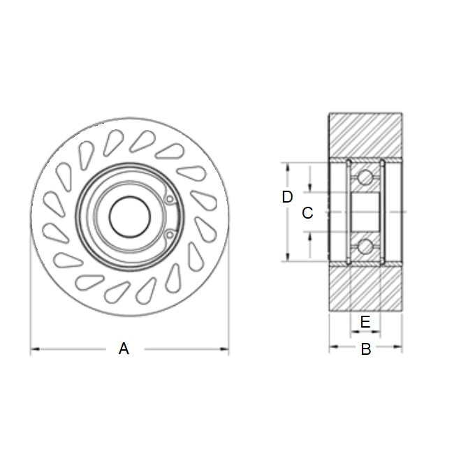 1170951 | DR-9502-60UR-BPC --- Durasoft Rollers - 63.5 mm x 23.34 mm None