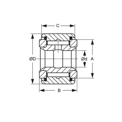 1094892 | CRY-24VUU (Each) --- Needle Roller Roller Followers - 11.112x38.1x23.813 mm Full Complement