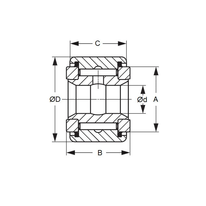 1112031 | CRY-36VUU (Each) --- Needle Roller Roller Followers - 15.875x57.15x33.338 mm Full Complement