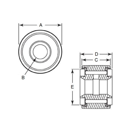 1120798 | CCF105RS --- Rollers - 19.05 mm x 14.288 mm x 6.35 mm