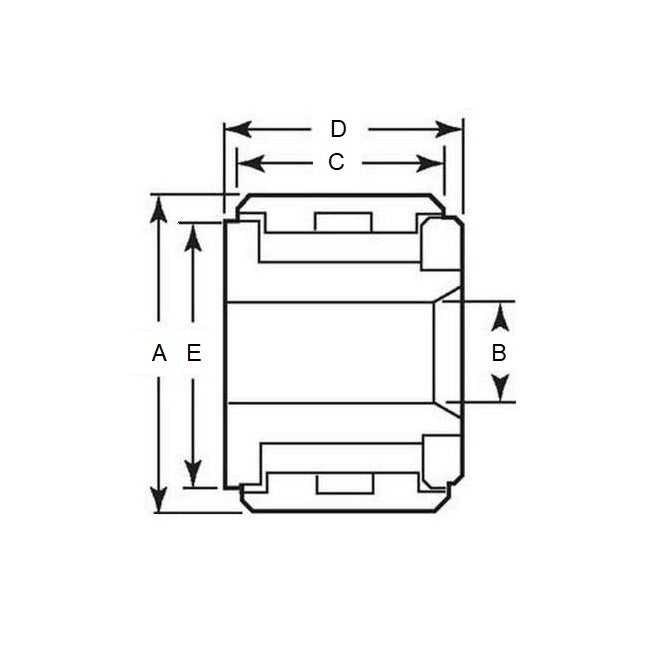 1119805 | NCF105RS (Each) --- Self Lubricating Roller Followers - Diameter - A - 19.05 - 14.288 - 6.35  - Steel