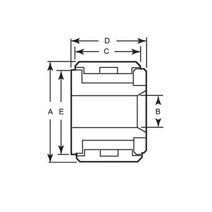 1119805 | NCF105RS (Each) --- Self Lubricating Roller Followers - Diameter - A - 19.05 - 14.288 - 6.35  - Steel