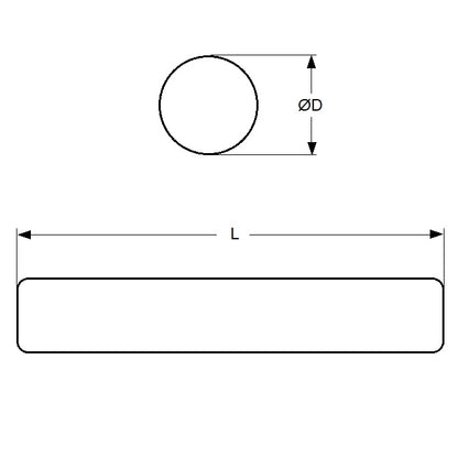 1122560 | 0R-0191-0914-SS303 --- Rod - 19.05 mm x 914.4 mm x 303