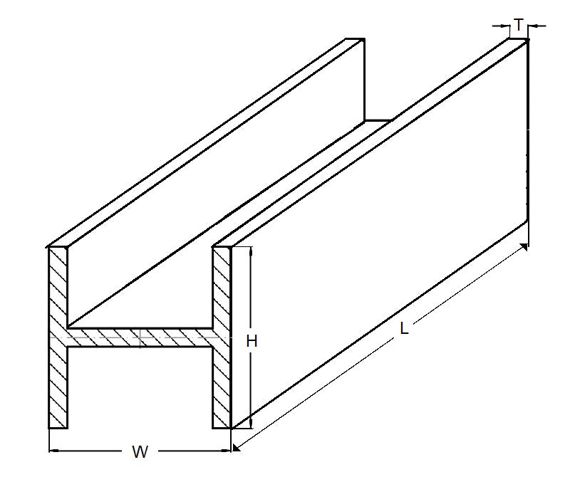 1050486 | 4RH-032-032-0300-BR385 --- H Section Bar Rod - 3.18 mm x 3.18 mm x 0.508 mm