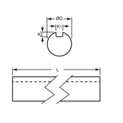 1122549 | 0R-0191-0912-CKW (2 Pcs) --- Shafting - 19.05 mm x 912 mm 4.763 x 2.381