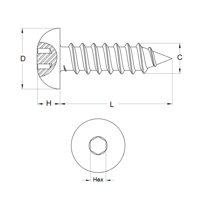 1042344 | SCT0218-013-B-SK-CZ-SM (50 Pcs) --- Screw - 2.18mm (2 Gauge) x 12.7 mm