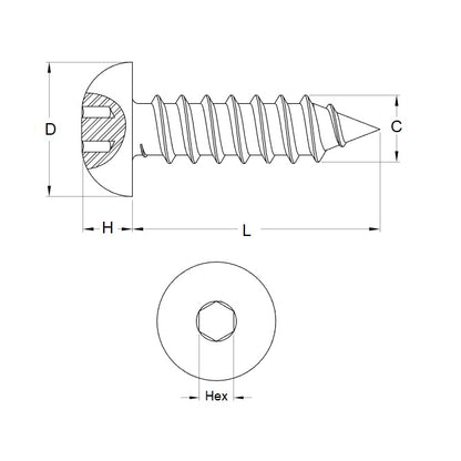 1042344 | SCT0218-013-B-SK-CZ-SM (50 Pcs) --- Screw - 2.18mm (2 Gauge) x 12.7 mm