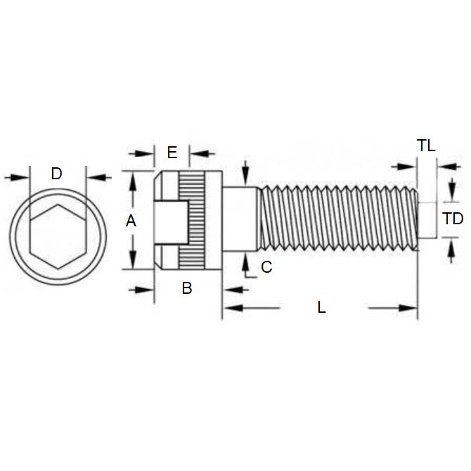 1043032 | SC028C-006-C-SK-S188-NT (PK-5000) --- Cap Tipped Screws - 4-40 UNC - 2.85mm - 6.4x1.6 mm Socket - Stainless Steel 304 Similar to A2, 18-8 HRB80 Screw