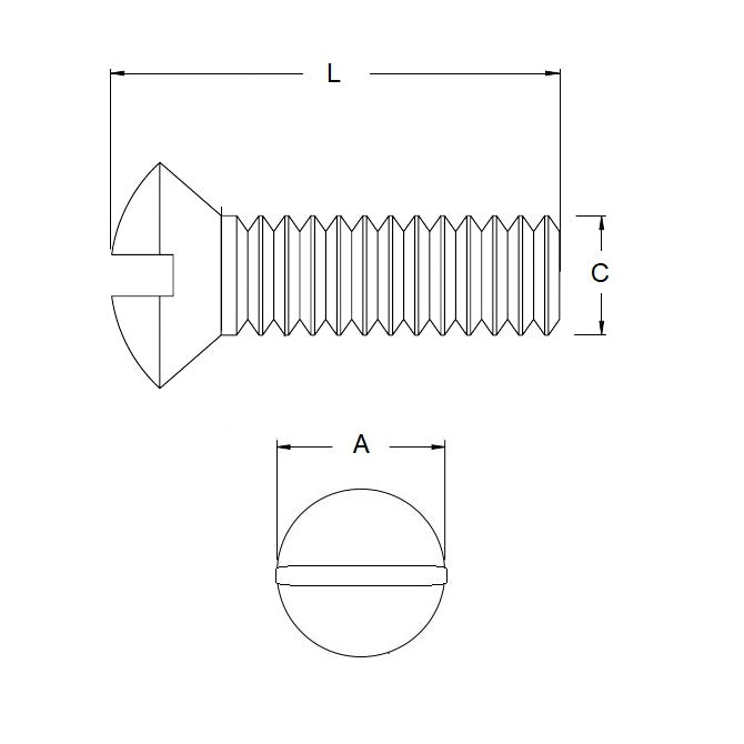 1087234 | SK080M-020-O-SL-S4 (Pack of 25)  --- Countersunk Screws - M8 - 8x1.25mm - 20 mm - 304 Stainless Oval Top Screw