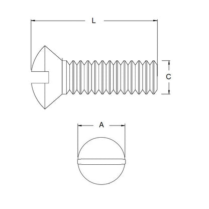 1087234 | SK080M-020-O-SL-S4 (Pack of 25)  --- Countersunk Screws - M8 - 8x1.25mm - 20 mm - 304 Stainless Oval Top Screw