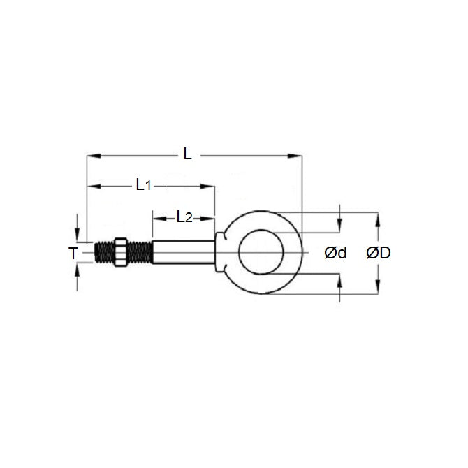 1122312 | CHE-82RS --- Partial Threaded Shank Eye Bolts - 3/4-10 UNC (19.05mm) x 114.3 mm x 38.1 mm