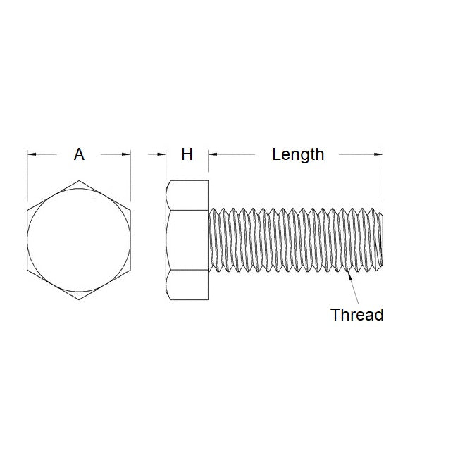 1053069 | SC040M-012-H-TC1 (PK-10) --- Hex Head Screws - M4 - 4x0.7mm - 12 mm - Titanium CP Grade 1 Full Thread Screw