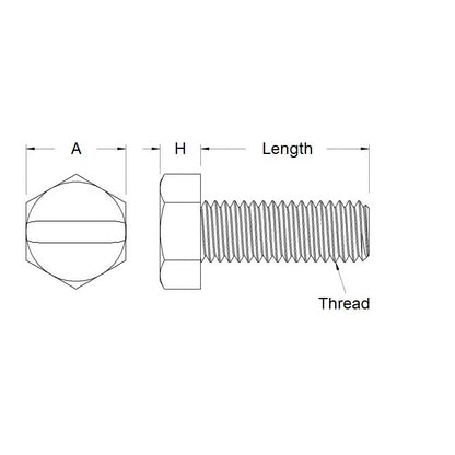 1050067 | SC035C-013-H-SL-N (PK-10) --- Hex Head Screws - 6-32 UNC - 3.5mm - 12.7 mm - Nylon - Zytel 101 - Slotted Screw