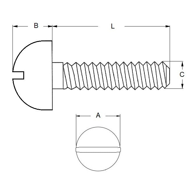 1069648 | SC064W-013-R-SL-CZ (PK-20) --- Round Head Screws - 1/4-20 BSW - 6.35mm - 12.7 mm - Zinc Plated Steel Screw