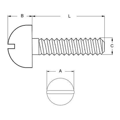 1044630 | SC028B-019-R-SL-BN (10 Pcs) --- Screw - 6BA (2.794mm) x 19.1 mm