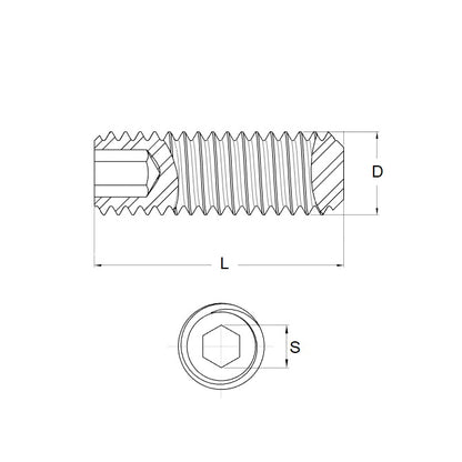 1083660 | SS080M-0350-AS-FT (50 Pcs) --- Socket - M8x1.25 (8mm Standard) x 35 mm Standard Cup Point