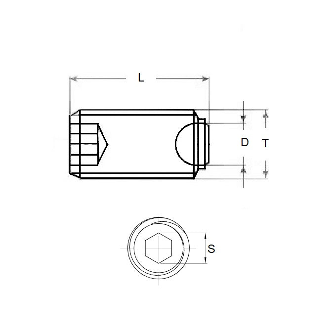 1093258 | SS100M-0250-CS-440-FB --- Socket - M10x1.5 (10mm Standard) x 24.2 mm Aligning Flat Tip