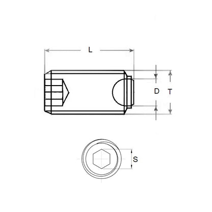 1054225 | SS040M-0095-CS-FB --- Screw - M4x0.7 (4mm Standard) x 9.5 mm Aligning Flat Tip