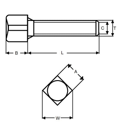 1112557 | SC159C-064-SQ-C-CP --- Screw - 5/8-11 UNC (15.875mm) x 63.5 mm x 15.87 mm