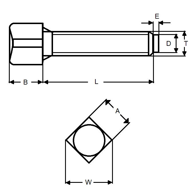 1104302 | SC127C-051-SQ-C-DP --- Screw - 1/2-13 UNC (12.7mm) x 50.8 mm x 12.7 mm