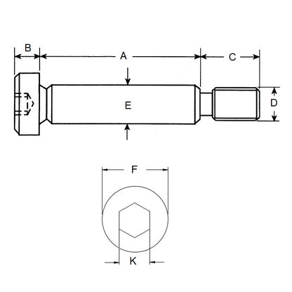 1096540 | SHLD120-012-SKT-C (PK-25) --- Shoulder Screws - 12x12 mm - M10x1.5 Socket Head - Carbon Steel - Hardened Screw