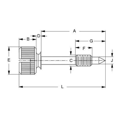 1056976 | SCC042C-014-022-TH-S3 (30 Pcs) --- Screw - 8-32 UNC (4.166mm) x 22.23 mm x 5.56 mm